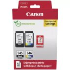 Canon 2 x tusz: Black 545, PG-545 + Color 546, CL-546 + 50 arkuszy papieru foto, 8287B008