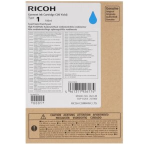 Ricoh Garment tusz Cyan type 1, 257064